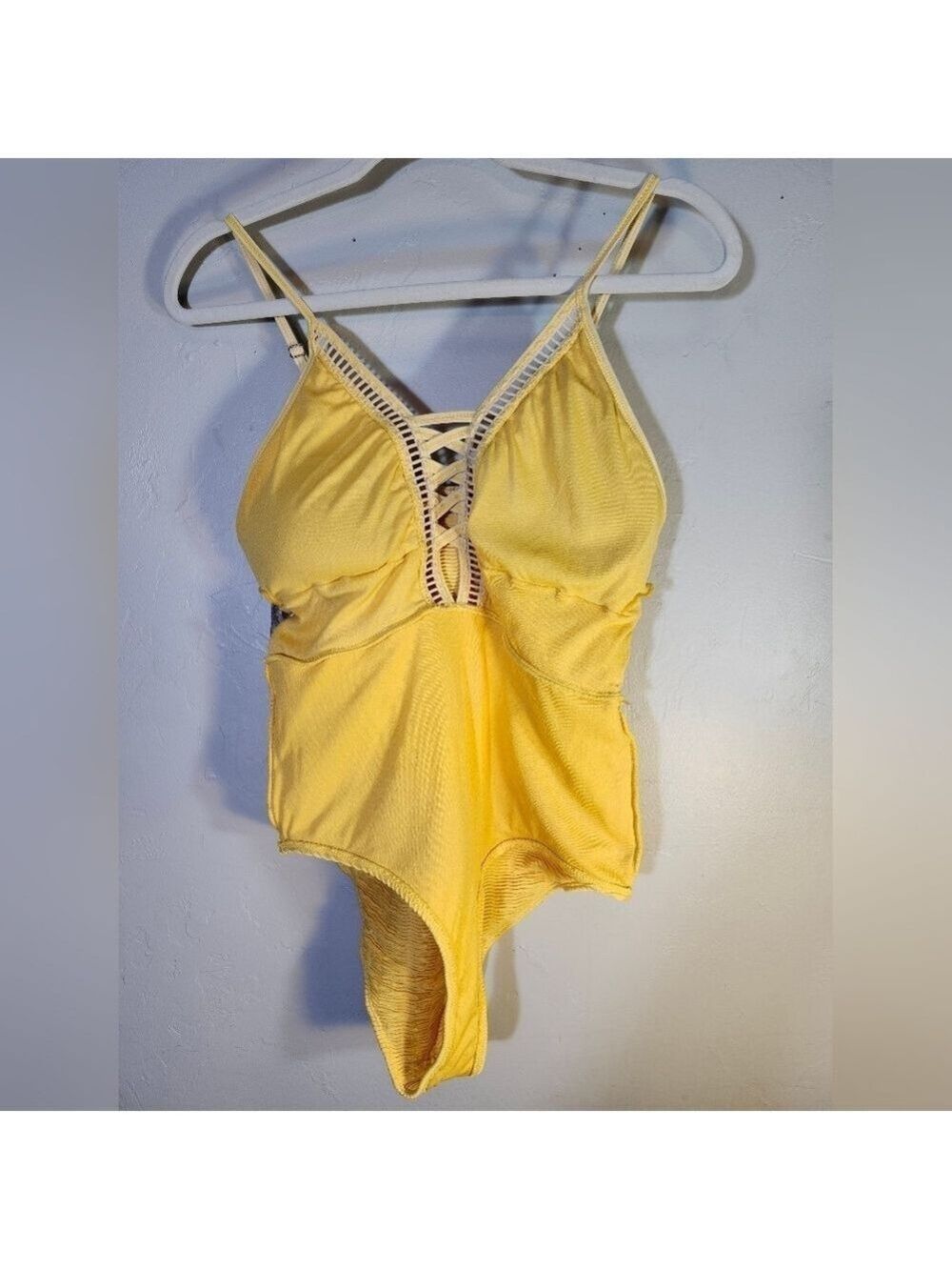 Nicole Miller Yellow One Piece Swimsuit Sz 10 - Picture 6 of 8